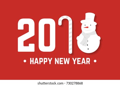 Happy New Year greeting card . Vector illustration. 2018 design for congratulation cards, invitations, banners and flyers. Holiday illustration with text - Happy New Year.