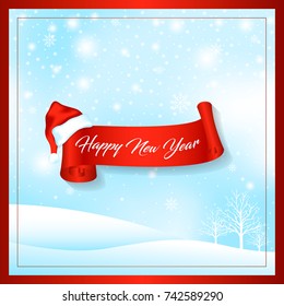 happy new year greeting card vector illustration