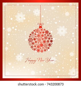 happy new year greeting card vector illustration