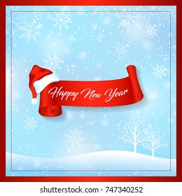 happy new year greeting card vector illustration