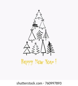 happy new year greeting card template