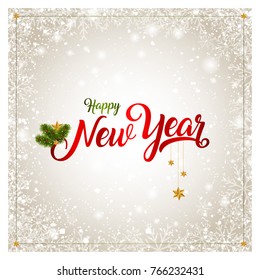 happy new year greeting card vector illustration