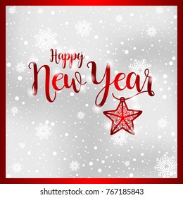 happy new year greeting card vector illustration