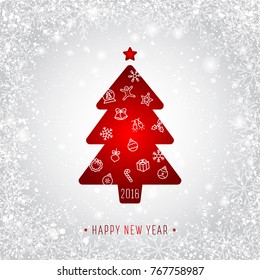 happy new year greeting card vector illustration