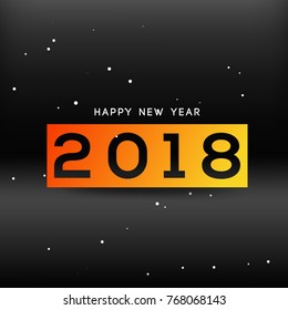 Happy New Year greeting card typography flyer template with lettering. Poster, card, label, banner and reindeer design. Vector illustration