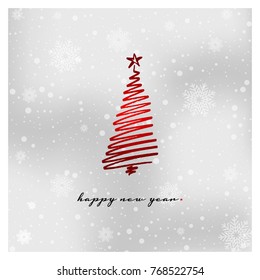 happy new year greeting card vector illustration