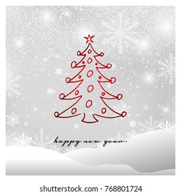 happy new year greeting card vector illustration