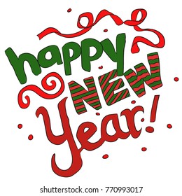 Happy New Year greeting card.