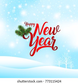 happy new year greeting card vector illustration