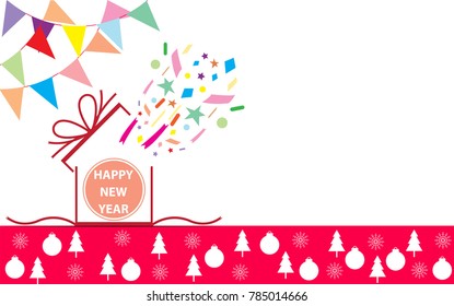 Happy new year  greeting card, Merry christmas illustartion vector flat
