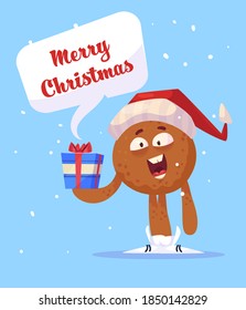 Happy new Year greeting cards design with Christmas characters. Vector illustration for banners web or prints