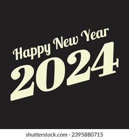 Happy New Year greeting cards, banners, and text with a vector design template