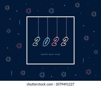Happy New Year Greeting Flat Design