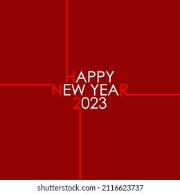 HAPPY NEW YEAR greeting inscription for postcards, covers, banners, posters and thematic design. Flat style.