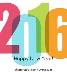 Happy new year greeting with number 2016.  Vector illustration