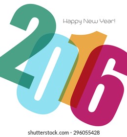 Happy new year greeting with number 2016.  Vector illustration