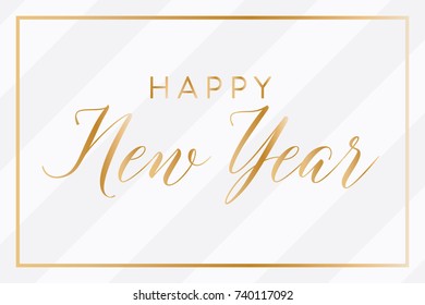 Happy New Year Greeting Text Vector Illustration Background
