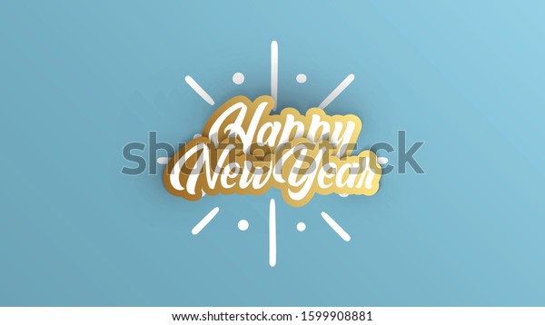 Happy New Year Greeting Text 2020 Stock Vector Royalty Free 1599908881