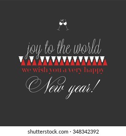 Happy new year greetings. Flat design style
