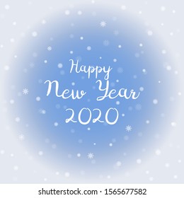 Happy New Year greetings on a blue background with snowflakes.
Holiday card. Positive background for the New Year celebration. All elements are isolated and can be used separately. Vector illustration