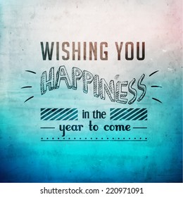 Happy New Year Greetings Quote Vector Design