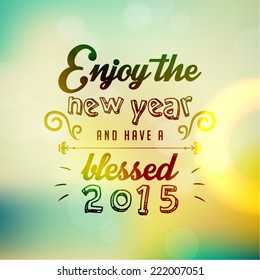 Happy New Year Greetings Quote Vector Design