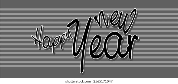 Happy New Year greetings vector illustration. New year poster design isolated, Happy new year letters banner design, Happy new year vector illustration.