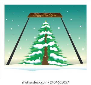 Felices saludos de Año Nuevo.Imagen vectorial.