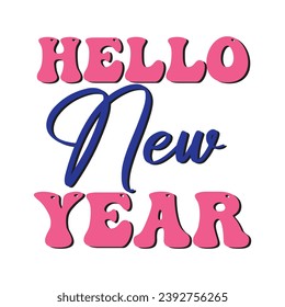 Happy New Year Groovy Design 2023