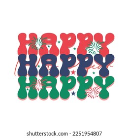 Happy new year groovy t -shirt design