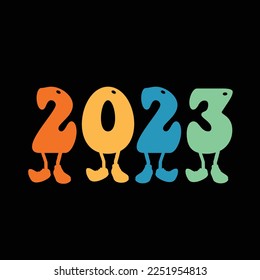 Happy new year groovy t -shirt design