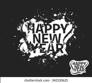 Happy new year Grunge Text Design