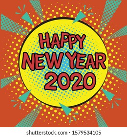 Happy new year halftone design vector
