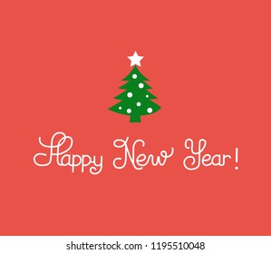 Happy New Year! hand drawing greeting card