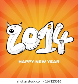 happy new year hand drawing card poster background. 