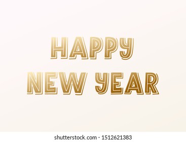 Happy New Year hand drawn lettering. Good for banner, poster, flyer, greeting card, web design, print design. Vector illustration.
