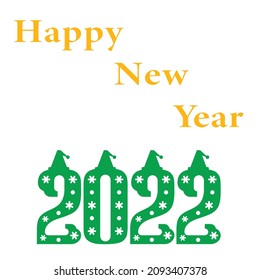 Happy New Year. Hand drawn vector, lettering typograpy on White backgrond. Illustration with slogan for print,banner,poster.