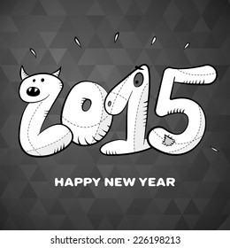 happy new year hand drawn greeting card poster background. layered.