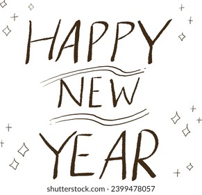 Happy new year hand drawn text