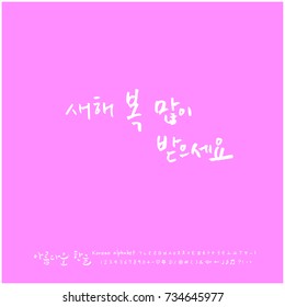 Happy New Year / Hand drawn Korean alphabet / vector - calligraphy