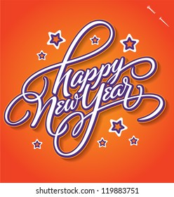 HAPPY NEW YEAR hand lettering -- handmade calligraphy, vector (eps8)