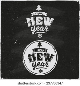 Happy New Year hand lettering Set Of Typographic Design