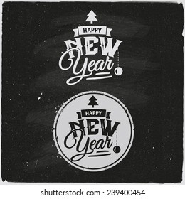 Happy New Year hand lettering Set Of Typographic Design