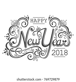 Happy New Year hand lettering