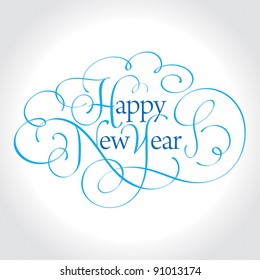 HAPPY NEW YEAR hand lettering, vector (eps8)