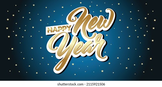 Happy New Year hand-lettering text. Handmade vector calligraphy collection. Vector Illustration