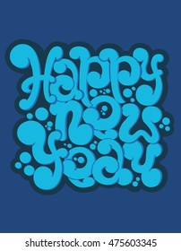 Happy New Year hand-lettering text.
