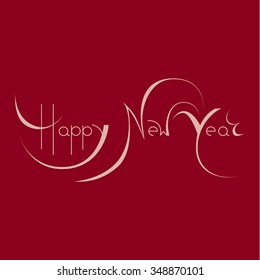 Happy New Year handmade calligraphy, vector