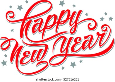Happy New Year  . Handmade vector calligraphy collection