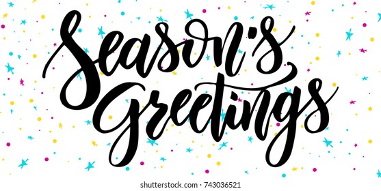 Happy New Year handwriting script lettering. Marry Christmas greeting card. Modern brush lettering. Vector emblem, text design.